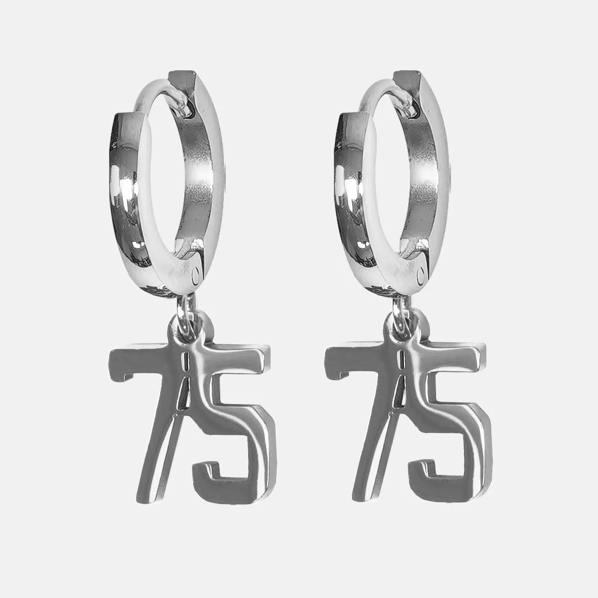 75 Number Earring - Stainless Steel