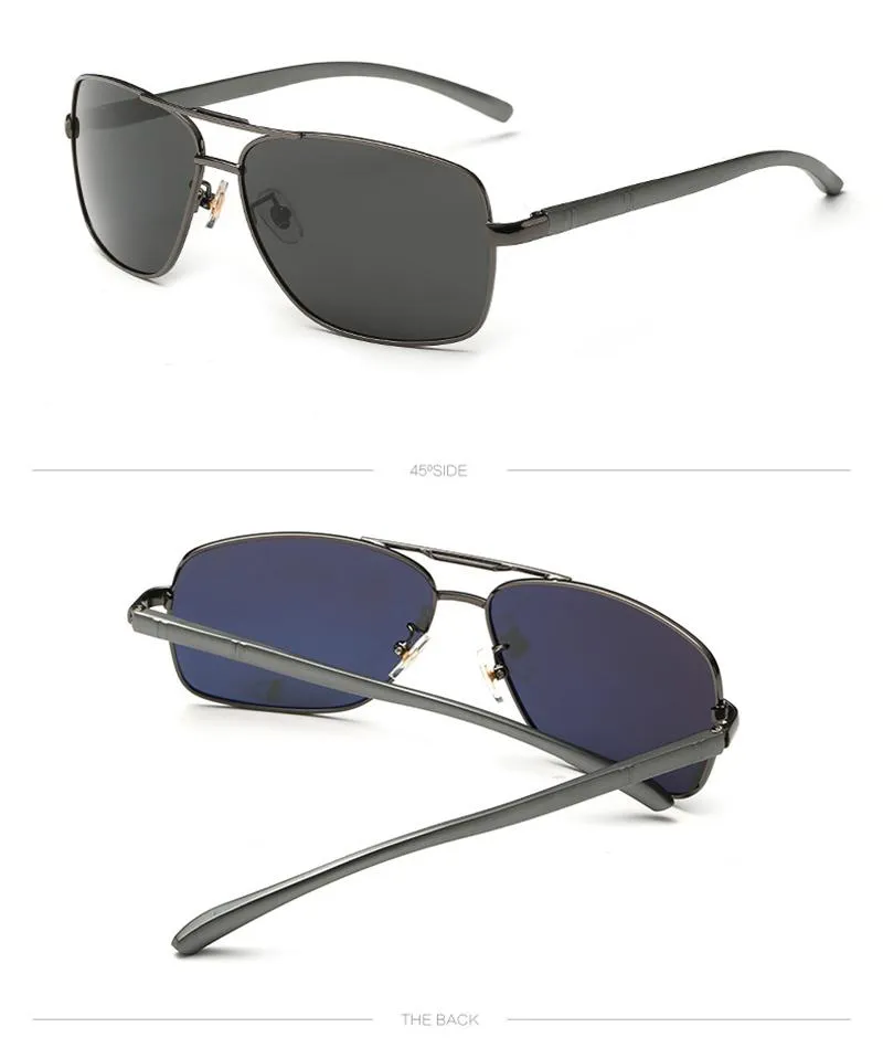 Aluminum Magnesium Polarized Men's Sunglasses with Mirror Coated Lens