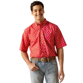 'Ariat' Men's Decker Classic Fit Button Down - Beacon Red