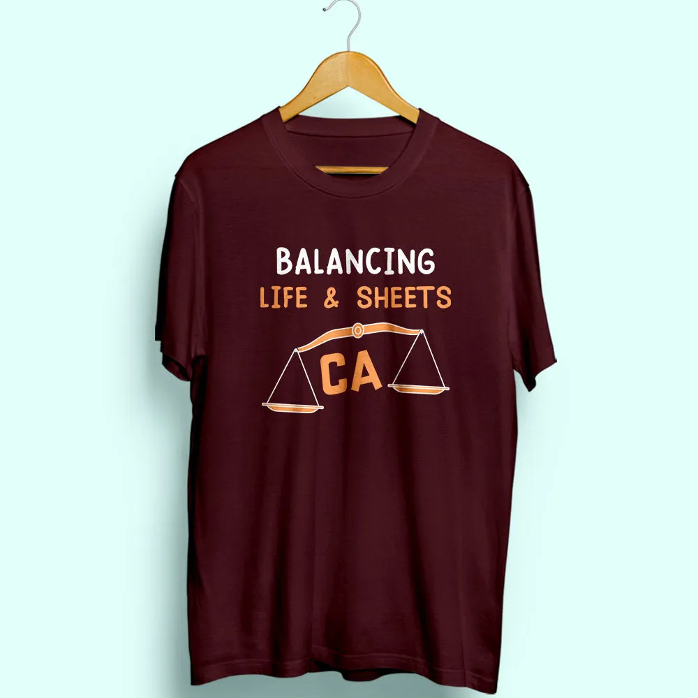 Balancing Life & Sheets Half Sleeve T-Shirt