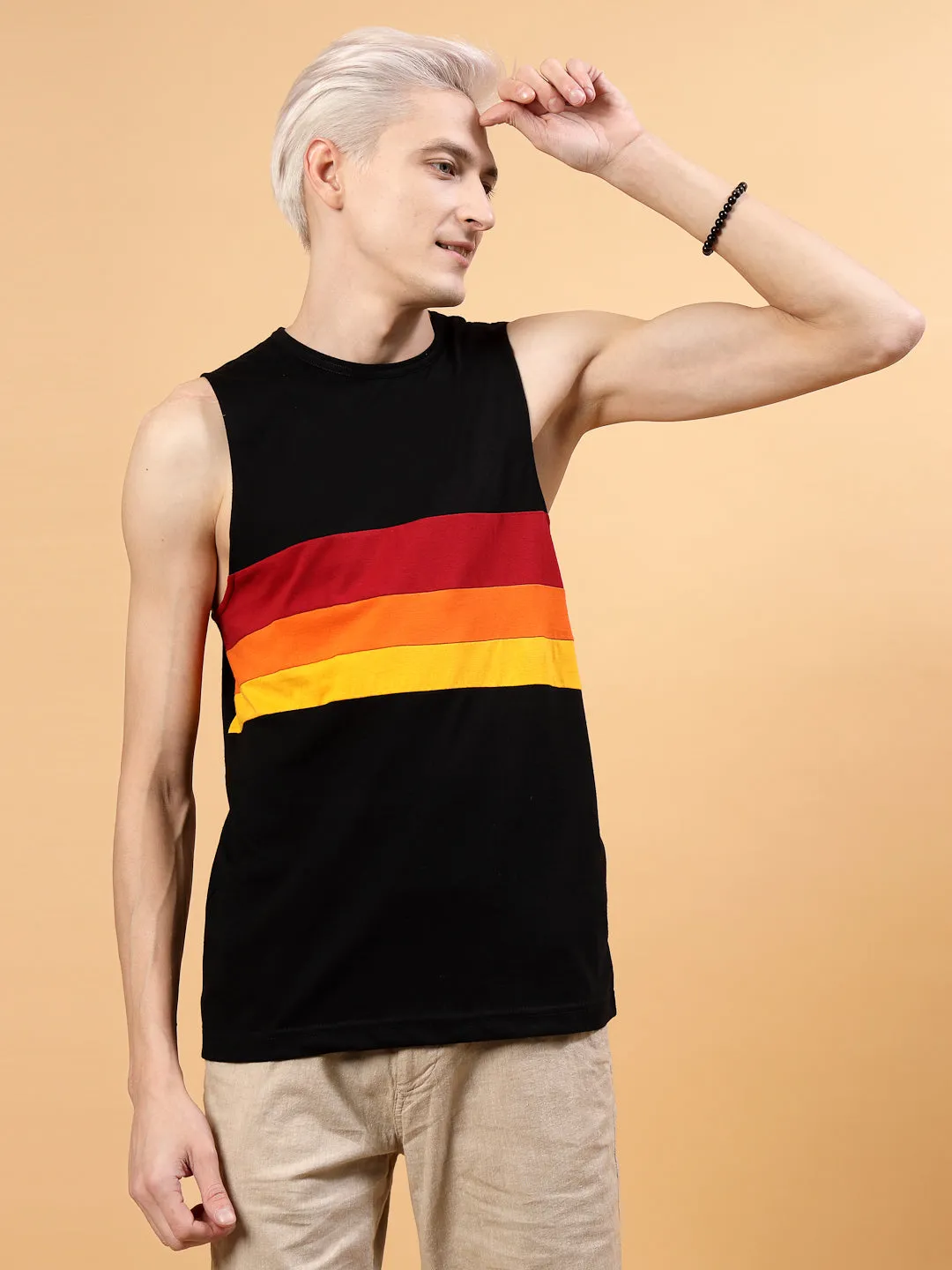 Colorblock Men Trendy Vest T-Shirt