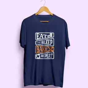 Eat Sleep Bake Repeat Half Sleeve T-Shirt