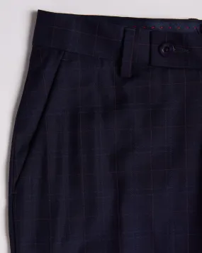 Luxor Checkered Dress Pants - Navy