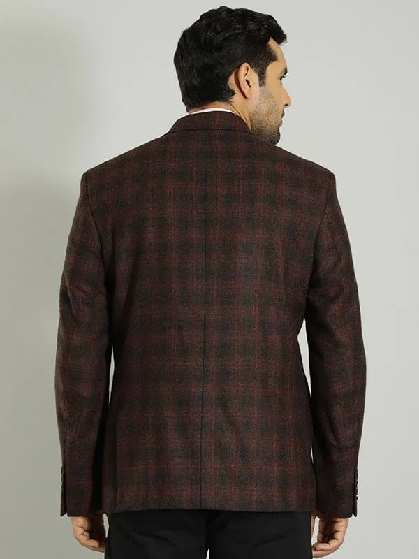 Men Checked Full Sleeve Casual Blazer