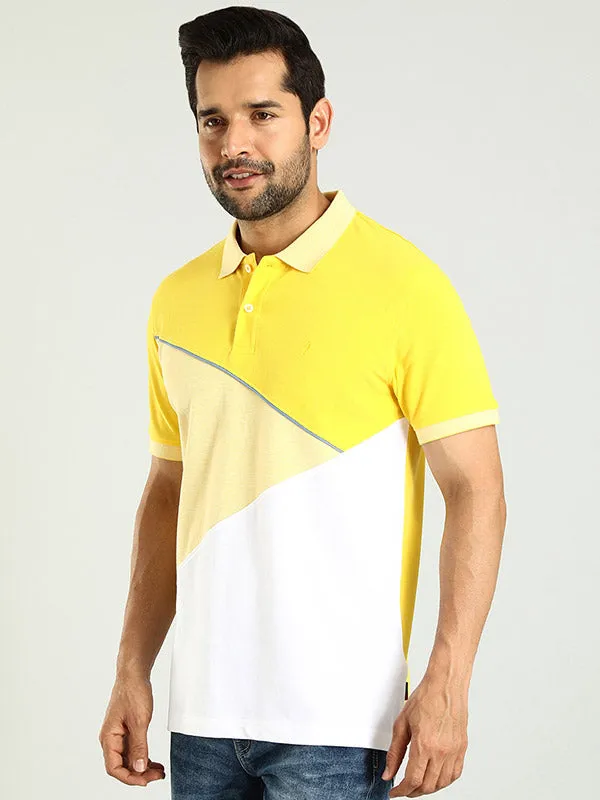 Men Color Block Polo T-Shirt