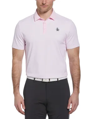 Men's Retro Micro Floral Print Short Sleeve Golf Polo Shirt