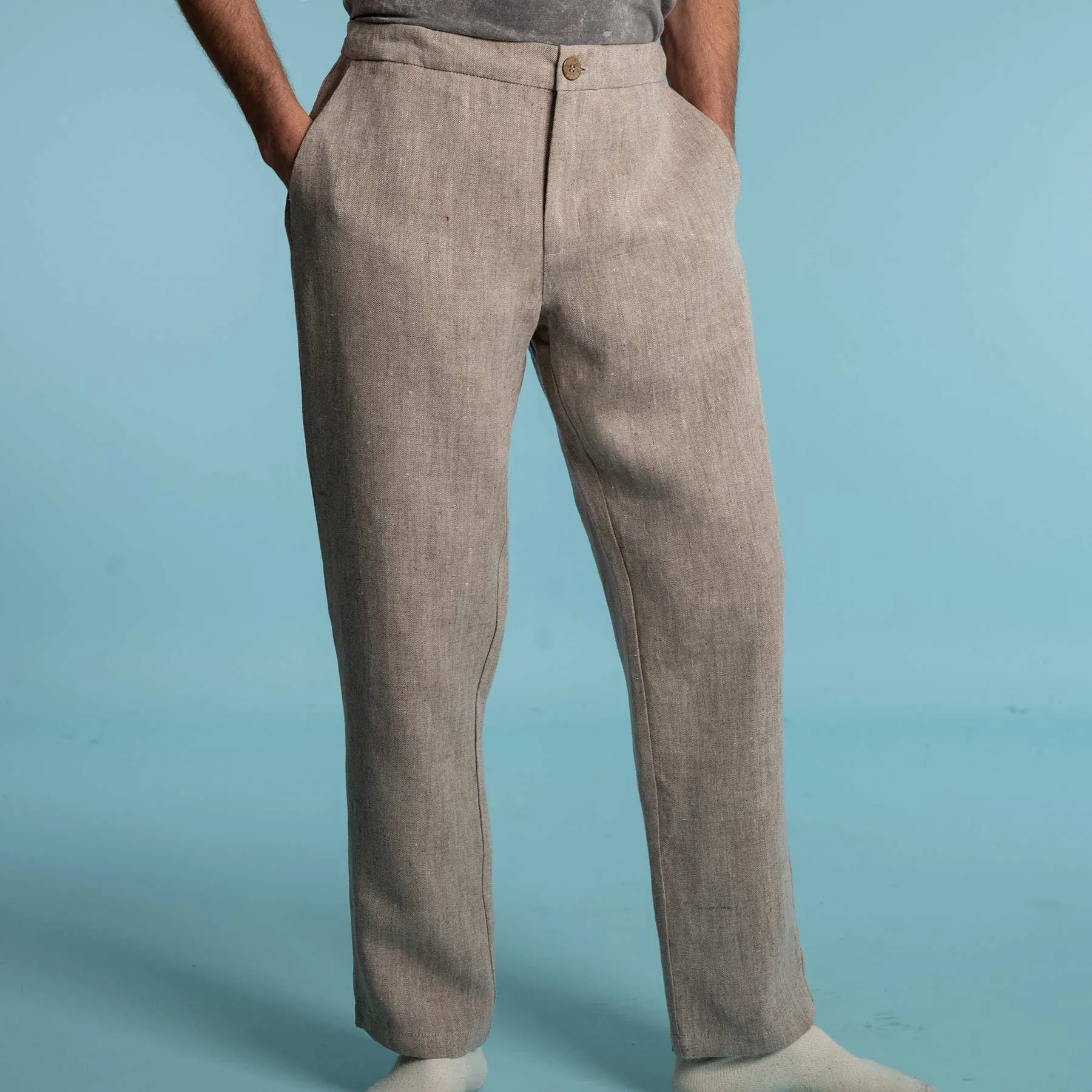 RAINIER Elastic-Free Flex-Waist 100% Organic Hemp Jogger Pants (No Latex)