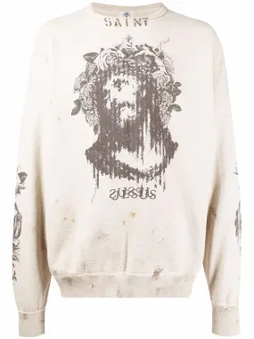 SAINT MXXXXXX JESUS Logo crew-neck Sweatshirt