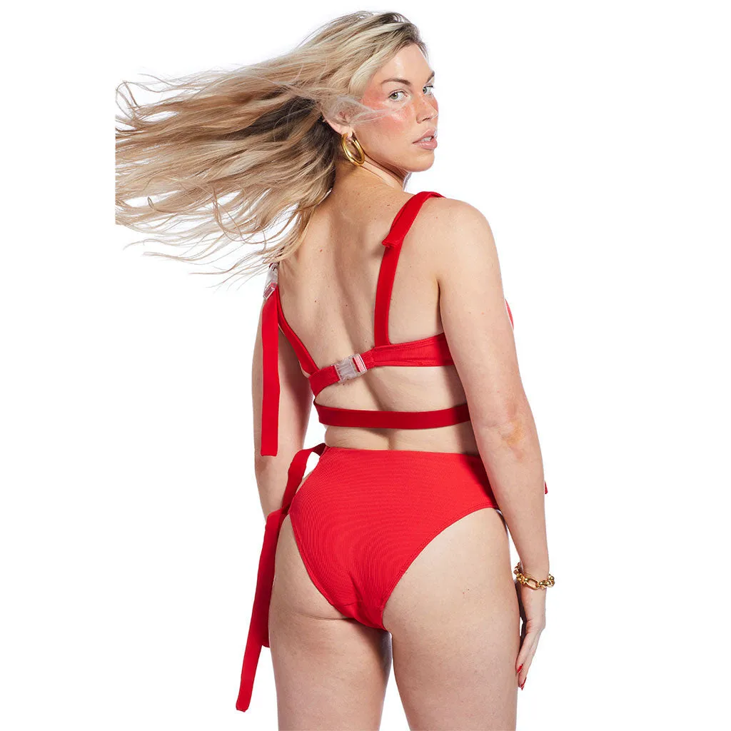 Sol Bottom (Wide) - Red Ribbed