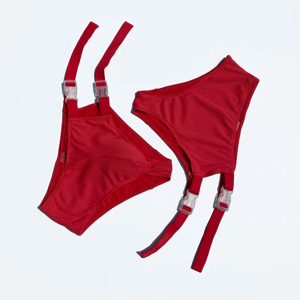 Sol Bottom (Wide) - Red Ribbed