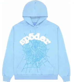 Sp5der Web Hoodie Sky Blue