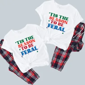 'Tis The Season To Be Feral Kids Yuletide Pyjama Set