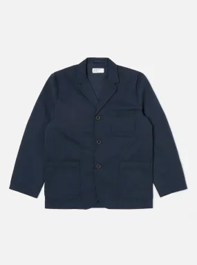 Universal Works Three Button Jacket in Navy Twill