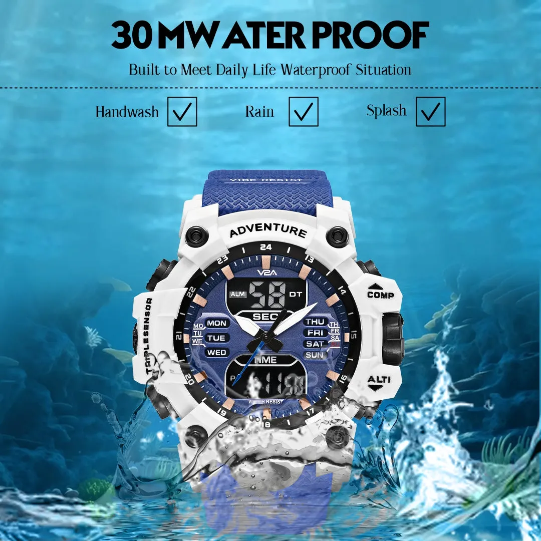 V2A Big Dial Multifunction Analogue and Digital Sports Watch for Men | Watch for Men | Wrist Watch for Men | Mens Watch | Gift for Men